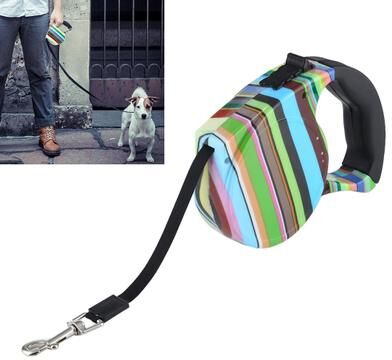 Snug & Styled PawControl 5M Retractable Dog Leash For Medium Dogs With One Touch Lock 5m Color Strip Style
