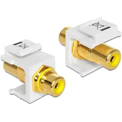 Delock Keystone Modul Cinch Buchse > Cinch Buchse vergoldet gelb / weiß