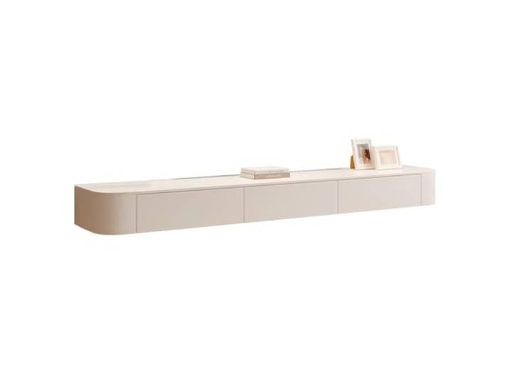 Schwebender TV-Ständer Schwebende Regale Mit 3 Türen Wandmontierter TV-Schrank Holz-Entertainment-Medienkonsole, Großer Stauraum(140 * 24 * 20cm)