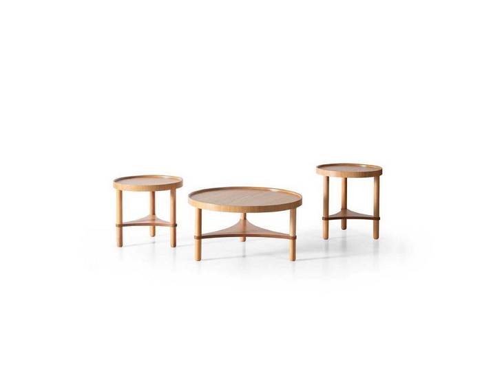 JVmoebel Satztisch JVMoebel runde Holz-Tische mit elegantem Design und Vielseitigkeit (3-St), Made in Europa