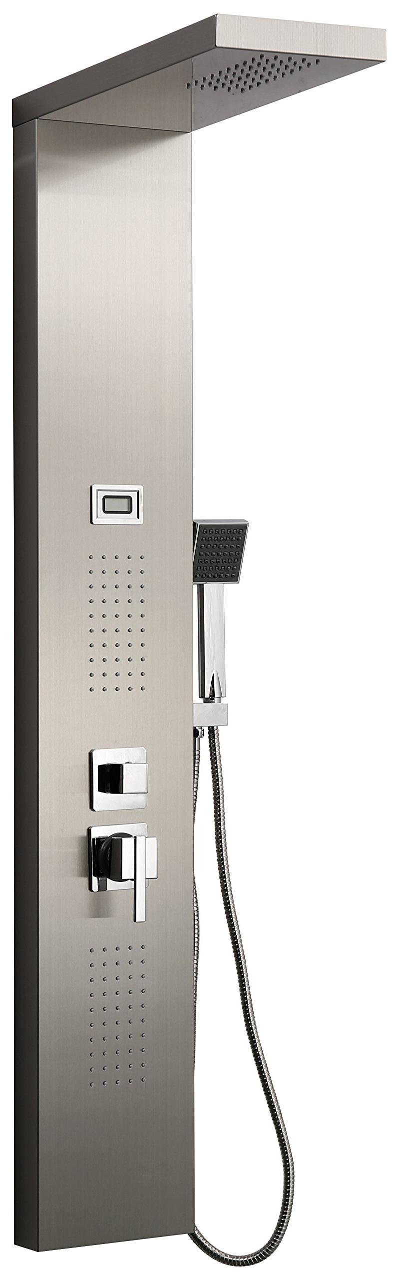 Hydromassagekolonne Edelstahl 140 cm silber Wandmontage