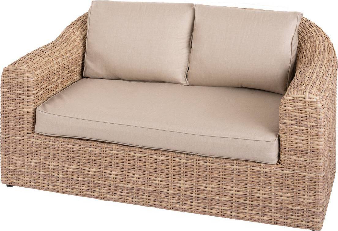 Gartensofa "mooréa" savana 2-sitzer aluminium mit epoxy-behandlung aus geflochtenem harz - Hespéride