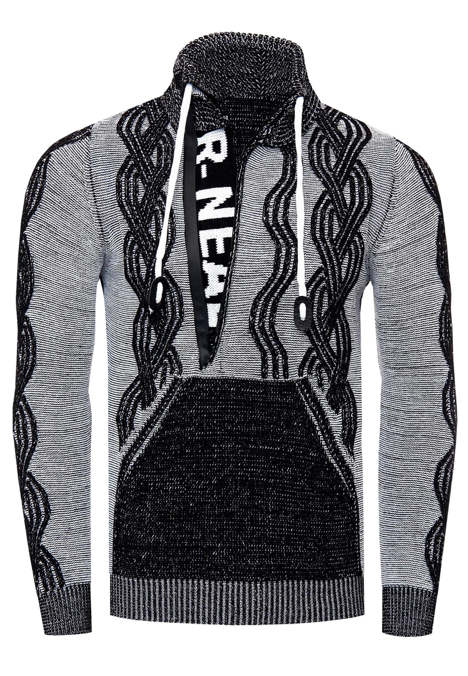 1/2 Zip Pullover im Kontrast Design