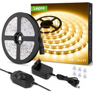 Lepro LED-Streifen dimmbar, warmweiß, für innen, 230 V, selbstklebend, 5 m