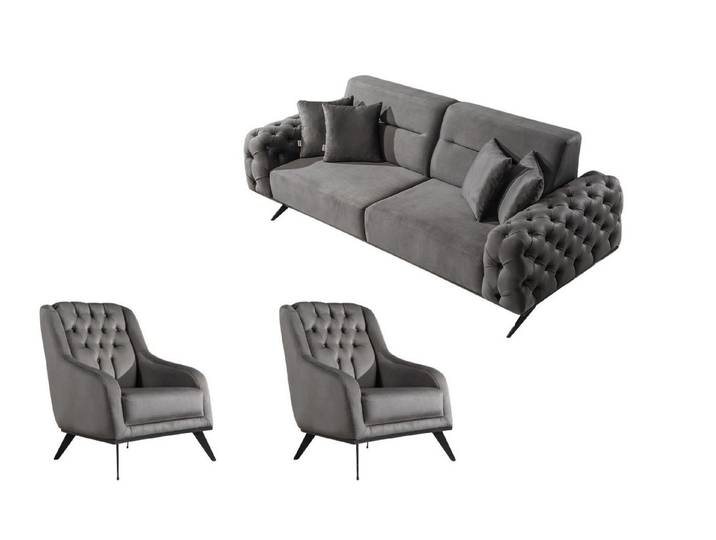 Villa Möbel Polstergarnitur Cuba, (Set, Set besteht aus: 3 Sitzer+Sessel+Sessel), mit Relax-/Bettfunktion durch verstellbare Rückenlehne
