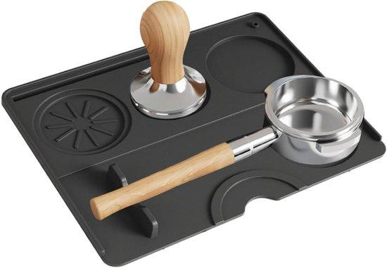 Mat voor koffiestamper - Zwarte siliconen persmat voor in de keuken - 25 x 20 cm