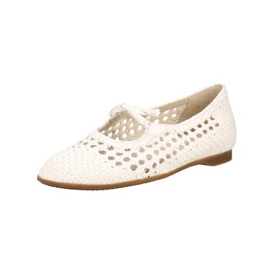 Ballerina GABOR "Gabor Ballerinas Glattleder", Damen, Gr. 40, Textil, weiß (creme), Glattleder, Schuhe Ballerina