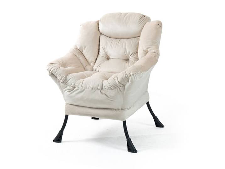 Fauteuil relax - chaise lounge - structure metal - khaki