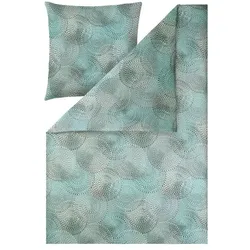 ESTELLA Mako-Satin-Bettwäsche Orion 155 x 220 cm Satin Blau Eisblau