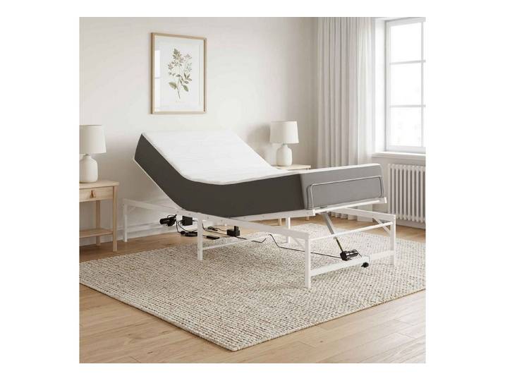 furnicato Bettgestell Elektrisches verstellbares 190x74,5x49 cm Weiß (1-tlg), Kabelgebundenes Pflegebett mit getrennten Kopf- und Fußteilen