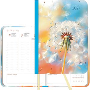 Alpha Taschenkalender Lady Journal, Blowballs, Jahr 2027, 1 Woche auf 2 Seiten, Hardcover, A6