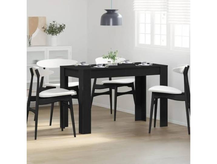 HEFZGDB Esstisch Schwarz Eichen-Optik 120x60x76 cm Holzwerkstoff Tischplatte Esszimmer Küchentisch Langlebig Stabiles Möbelstück