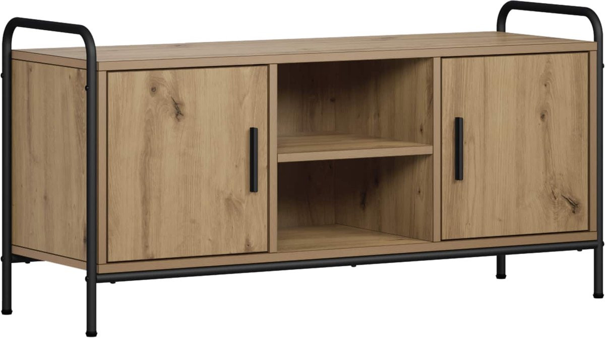 vidaXL Tv-meubel Artisanaal Eikenhout B/D/H: 99 x 33 x 50 cm