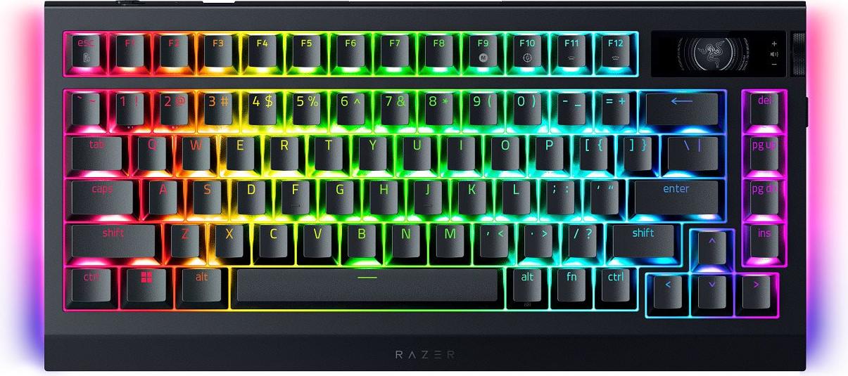 Razer BlackWidow V4 Pro, Verkabelt & Kabellos, USB + Bluetooth, Mechanischer Switch, QWERTY, RGB-LED, Schwarz