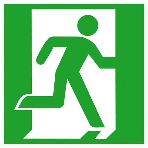 SafetyMarking Fluchtwegschild Aluminium Notausgang rechts 15.0030 (B x H) 200mm x 200mm ISO 7010 1St.