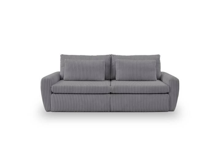 Canapé 3 places convertible MEVI tissu ambiance anthracite