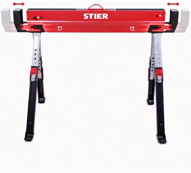 Tréteau pliable STIER premium réglable en hauteur 590 kg (907517)