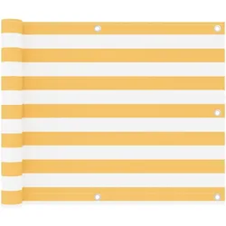 vidaXL Balkonschirm Weiß und Gelb 75x300 cm Oxford-Stoff Relax-Modell