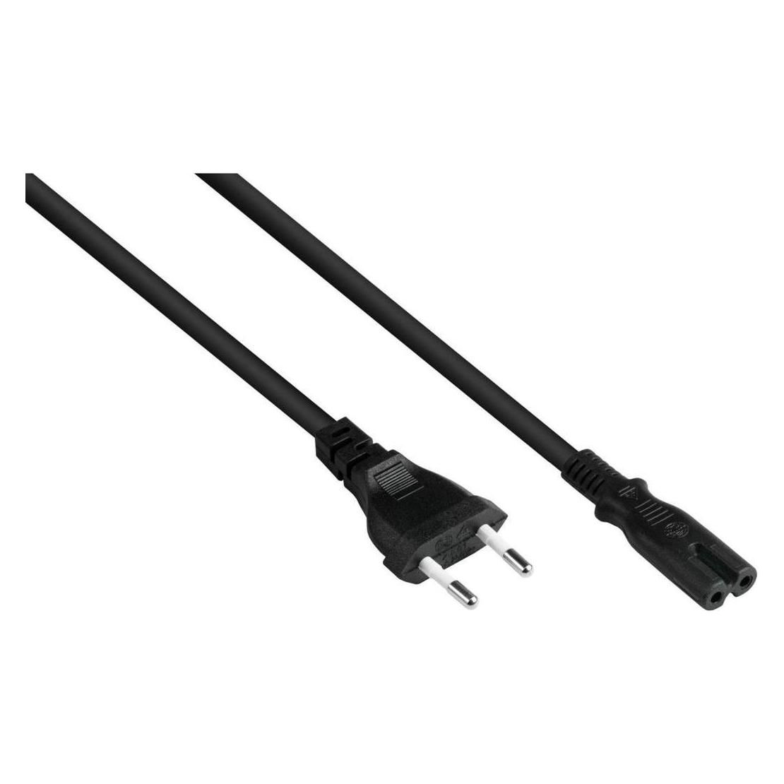 Varia Euro-Netzkabel Euro-Stecker Typ C an C7Euro 8 Buchse, schwarz, 0,75mm, 3m (3 m) (SK0370-S030)