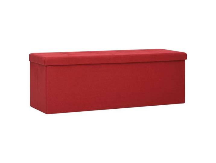 Rouge Banc coffre - Banc de rangement - pliable - Rouge bordeaux Faux lin m2393