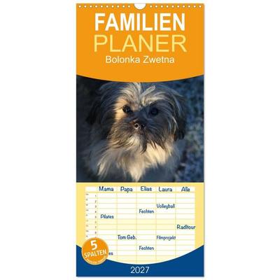 Familienplaner 2027 - Bolonka Zwetna mit 5 Spalten (Wandkalender, 21 x 45 cm) CALVENDO