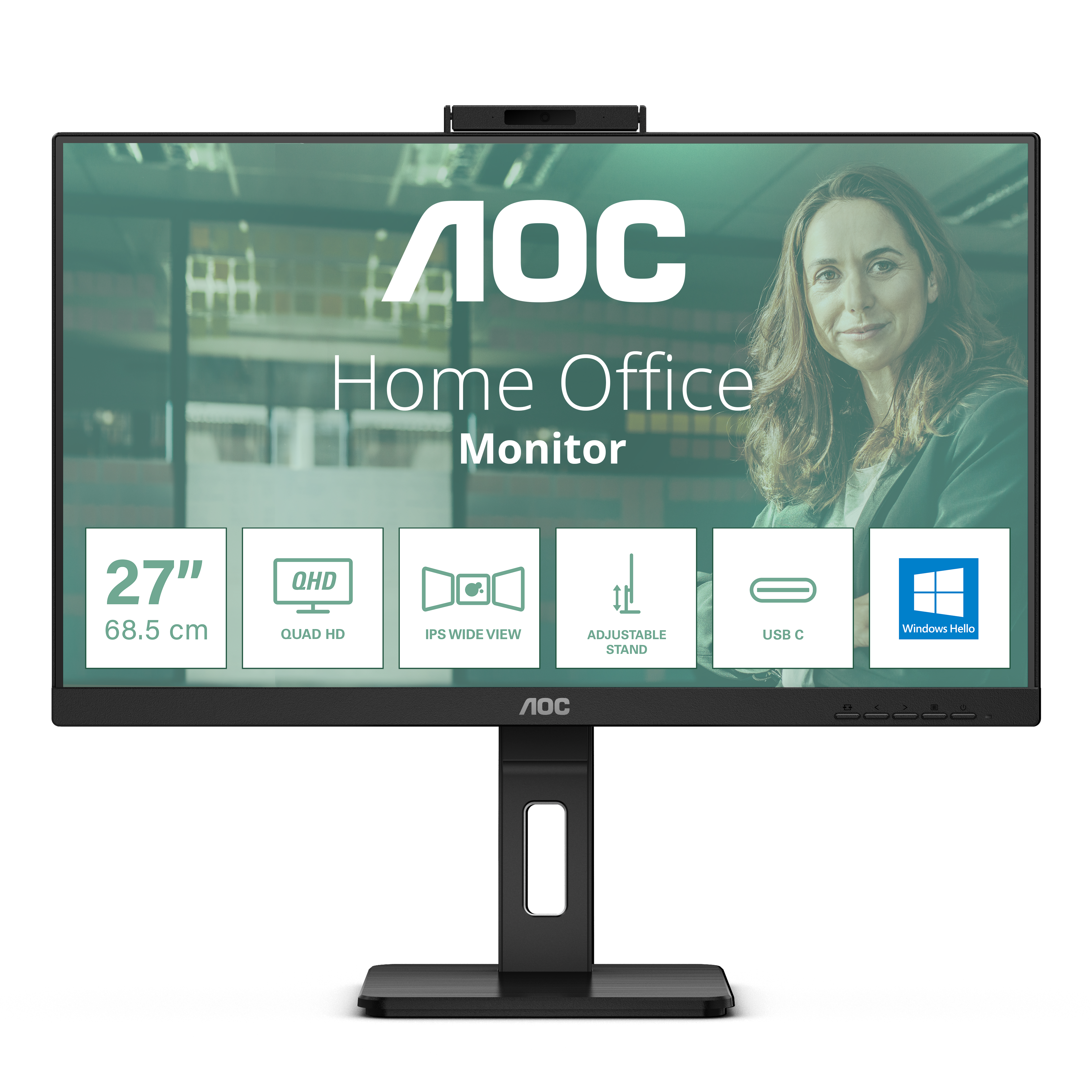 AOC Q27P3QW 27 Zoll WQHD IPS LED 16:9 75 Hz Office Monitor