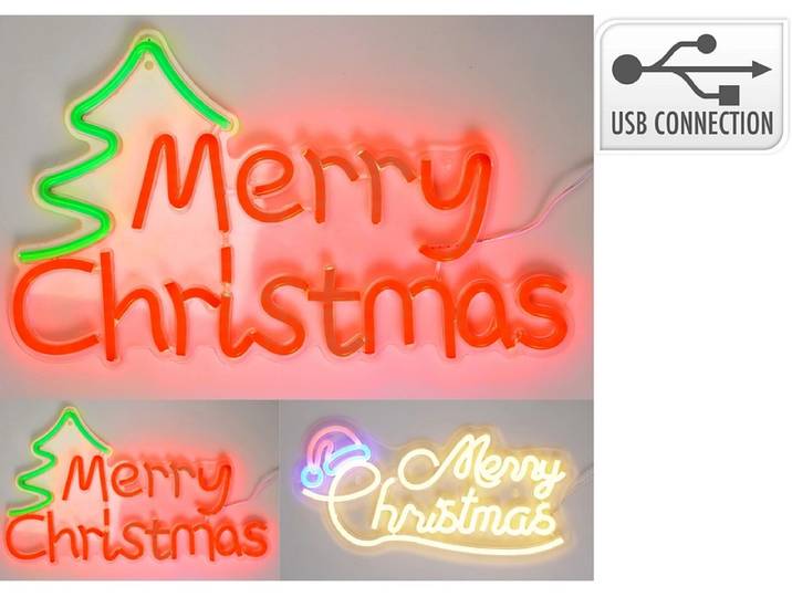 LED-Schriftzug MERRY mehrfarbig