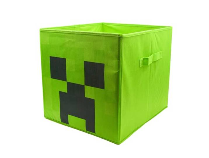 HOX Minecraft Creeper Boîtes de rangement pliables avec poignées Durabilité et tissu de haute qualité Cubes de rangement pliables en tissu Compatible avec les meubles Ikea Kallax Parfait pour