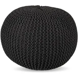 Relaxdays Gestrickter Pouf Anthrazit