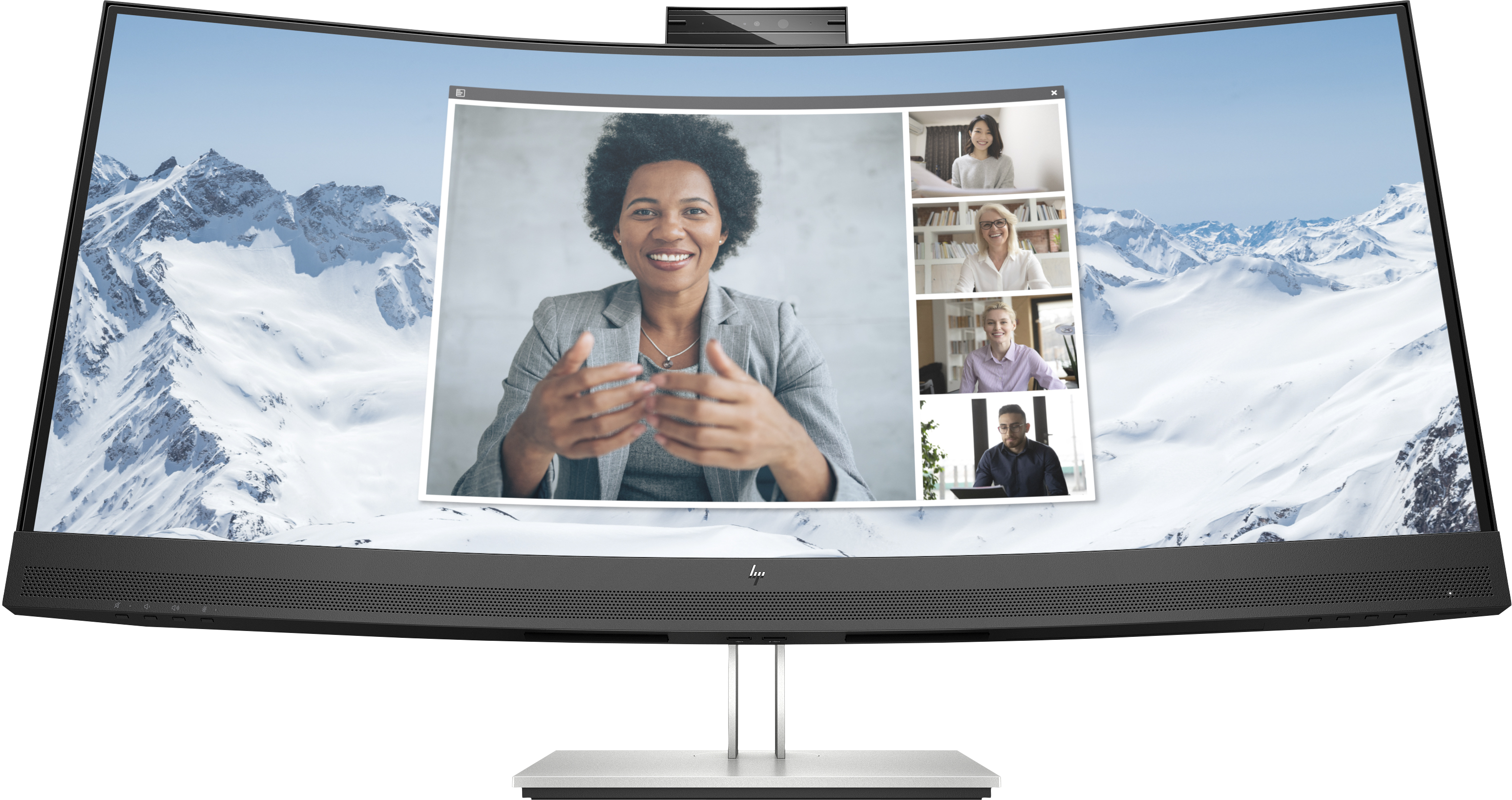 HP E34m G4 WQHD USB-C Curved-Konferenzmonitor, 86,4 cm (34"), 3440 x 1440 Pixel, Wide Quad HD, LCD, 5 ms, Schwarz