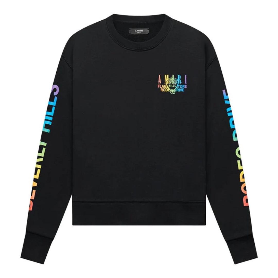 Amiri Xo Beverly Hills Zwarte Ronde Hals Trui