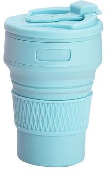 Uplifted Trends Collapsible Travel Cup Silicone Folding Cup For Camping Coffee And Daily Carry blue