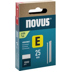 Novus-Tools Tackernägel J/25, 044-0091, Typ J, 25 mm verzinkte Stauchkopfnägel, 1000 Stück