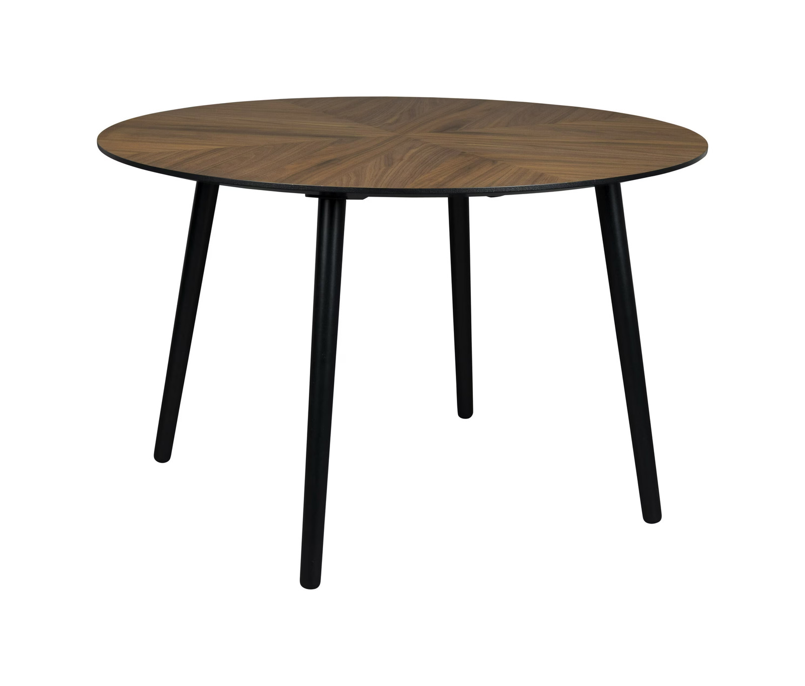 Dutchbone Ronde Eettafel Clover Notenhout, Diameter: 120 cm, Hoogte: 75 cm, Bruin