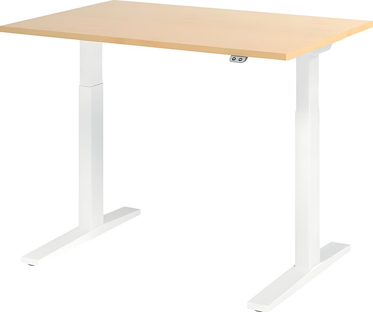 Sitz-Steh-Schreibtisch XMKA12, 1200 x 800 x 700-1200 mm, Ahorn/weiß