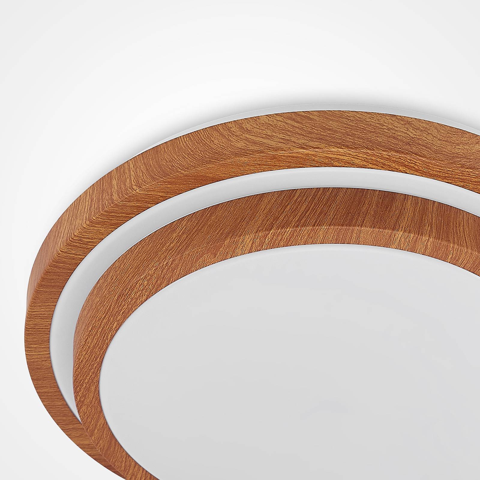 LED Deckenlampe Vaako Lindby, Holz hell, für Arbeitszimmer / Büro, Kunststoff, Modern, LED Deckenleuchte