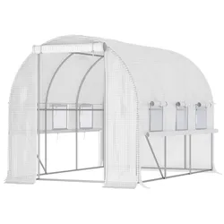 Outsunny Foliengewächshaus, 2,95x2x2 m Tunnel-Gewächshaus, Winddichtes Treibhaus