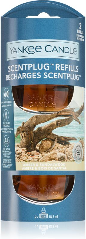 Yankee Candle Amber & Sandalwood recharge pour le diffuseur électrique 2x18.5 ml