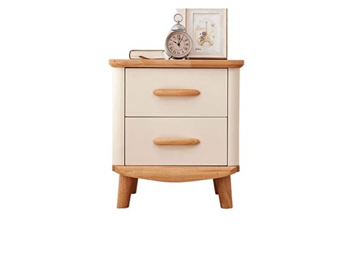 YCCHAH Bett mit Stauraum Nordic Log Color Nachttisch Schlafzimmer Aufbewahrungsschrank Home Indoor Doppelschublade Desktop