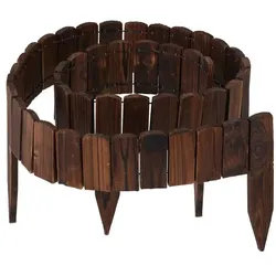 Relaxdays Beeteinfassung Holz flexibel Dunkelbraun