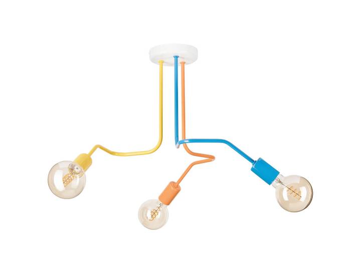 Deckenleuchte Domino, Mehrfarbig, Metall, 59 cm, Europäischer Sicherheitsstandard, Made in Europe, Lampen & Leuchten, Innenbeleuchtung, Deckenleuchten, Deckenleuchten