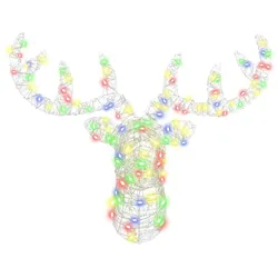 vidaXL Rentierkopf mit 140 LEDs Bunt 60 cm Acryl