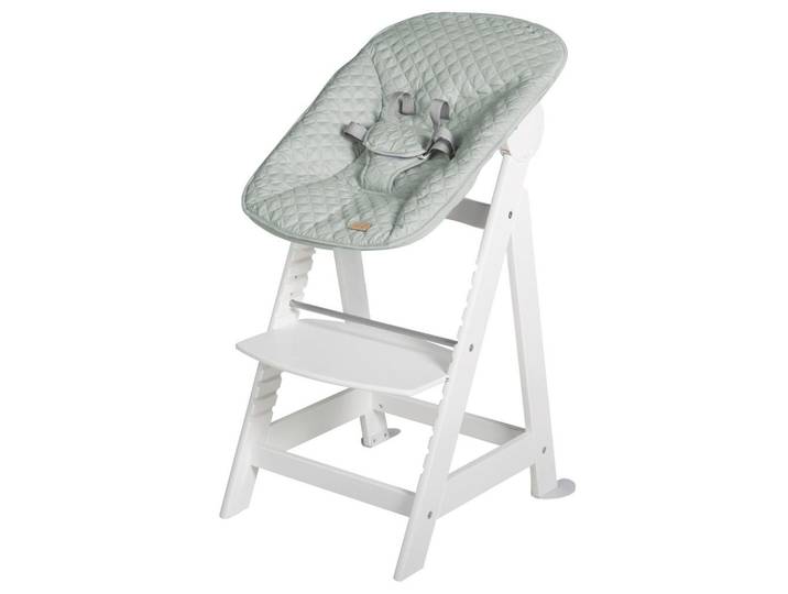 Hochstuhl weiß/Pastellgrün mit Sitz/Liegefunktion