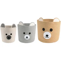 KINDERZIMMER AUFBEWAHRUNGSKÖRBE TANKA 3er Set weiß/grau