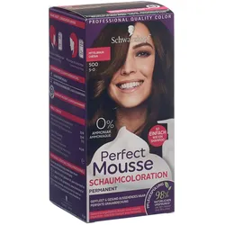 2x Schwarzkopf Perfect Mousse, Haarfarbe, Schaumcoloration (500 Mittelbraun)