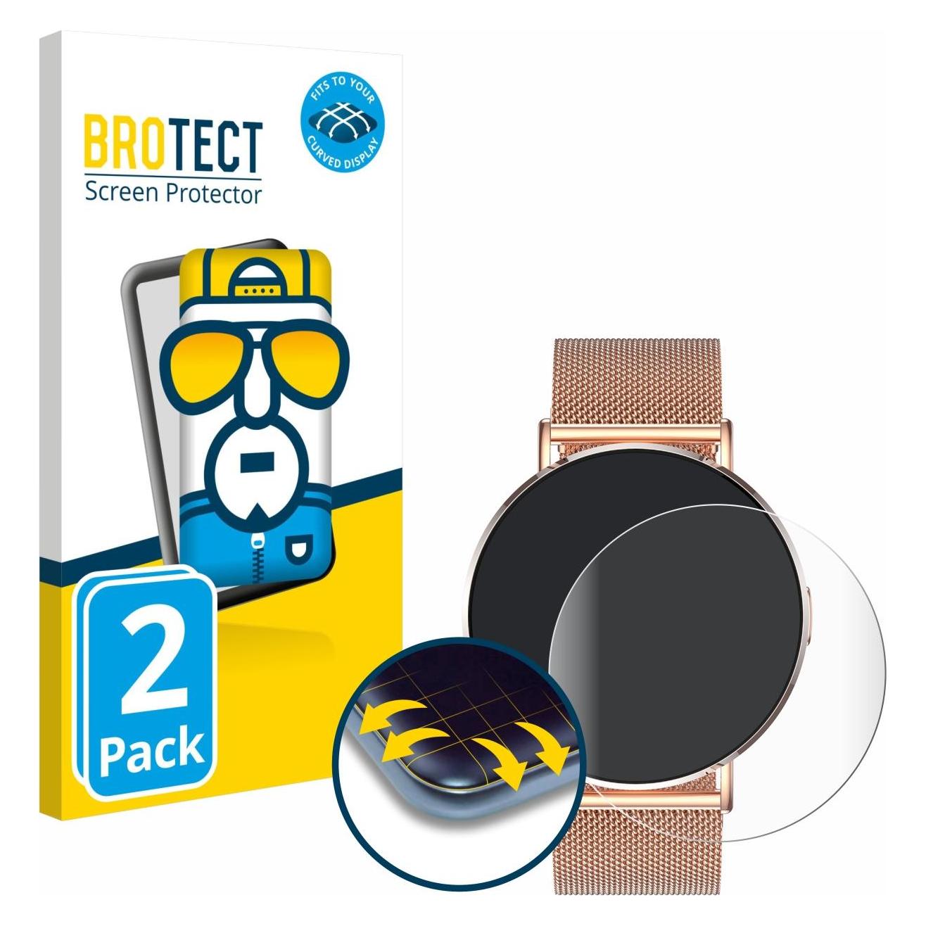 Brotect Fullscreen für Levowatch Eve 1.3" Schutzfolie Displayschutz Folie Klar Transparent (5160159)