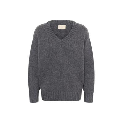 Strickpullover SOAKED IN LUXURY "Damen Strickpullover SLMoline", Damen, Gr. S, grau (grau melange), Obermaterial: 100% Wolle WO., Pullover Strickpullover