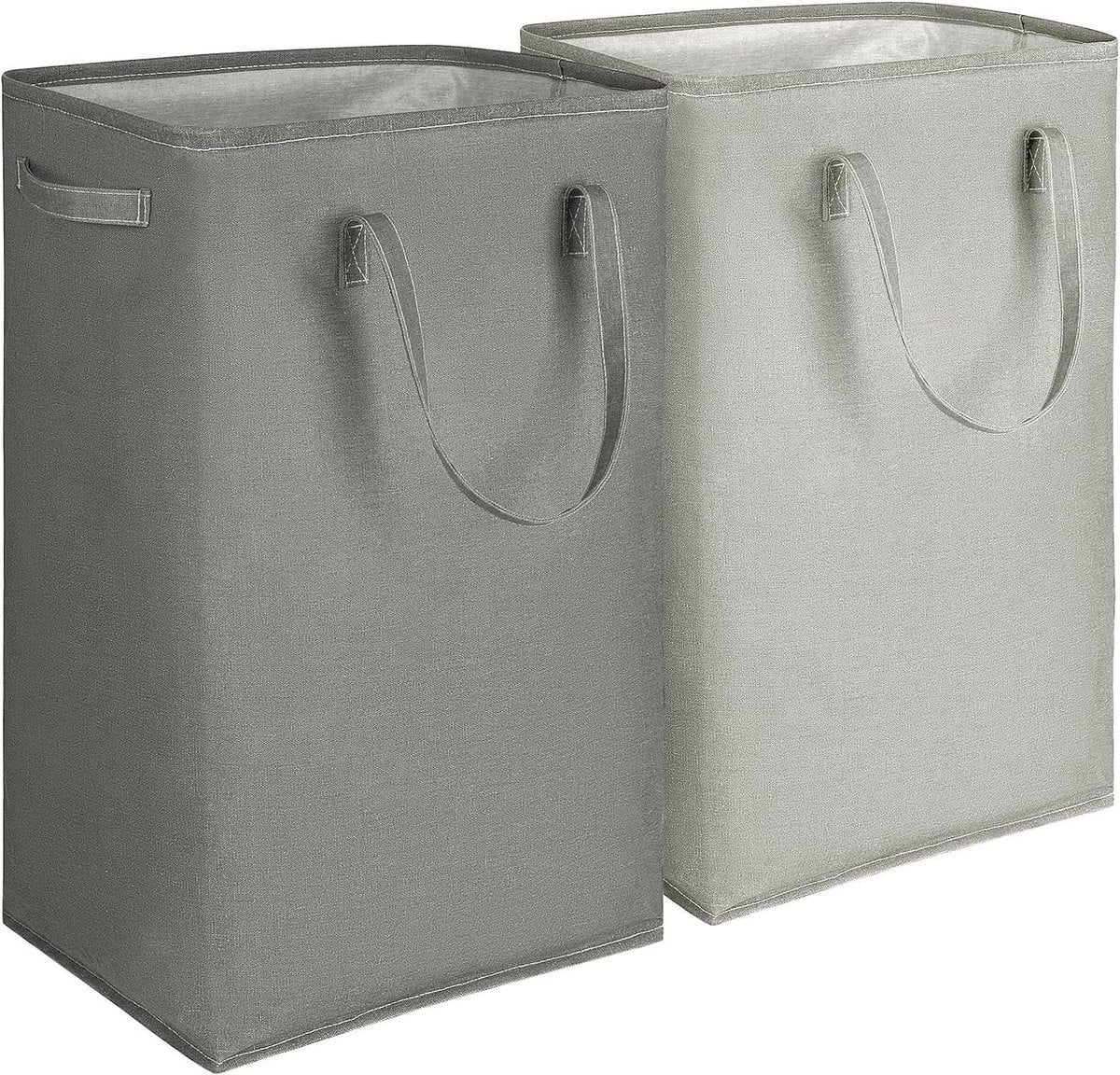 Set van 2 grote opvouwbare wasmanden 80L met versterkte handgrepen - Wicker Storage Basket