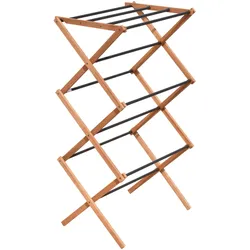 Wäscheständer BISCHOF "Falt-Turm", braun (schwarz, braun), B:73cm H:97,2cm T:38,5cm, Holz, Metall, Wäscheständer, Eschenholz/Metall, 5 kg. Belastbarkeit, platzsparend zu verstauen