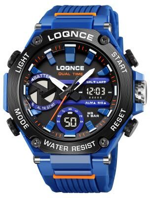 DynamicDeals Mens Sport Watches, Digital Double Time Chronograph Watch, LED Chrono Montre Homme Week Display color 8
